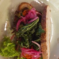 Vegan sweet potato sandwich at Flamingo Cafe in Stavanger