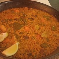 Vegan paella (paella de verduras) at El Gosto del Gourmet in Alicante