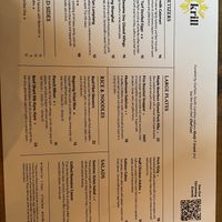 Menu   at Krill in Durham