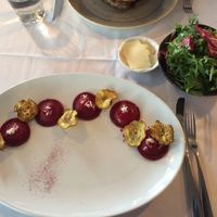 Beetroot Ravioli & rocket salad (cheese on side) at Otto Ristorante in Sydney