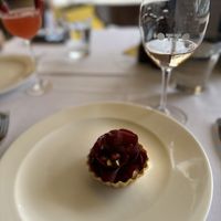 Cashew nut cheese and beetroot tart  at Otto Ristorante in Sydney