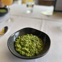 Pea risotto   at Otto Ristorante in Sydney