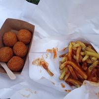 Balls, ketchup fries at Fries and More  in Brussels