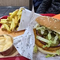 Burger and fries at Fries and More  in Brussels