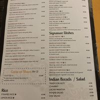 Vegan menu  at Spice Valley in Horwich
