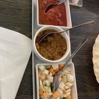 Chutney tray  at Spice Valley in Horwich