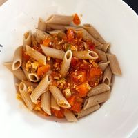 Pasta boloñesa at Vegano A Seimeira in Lugo