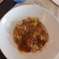 Tofu a la naranja at Vegano A Seimeira in Lugo