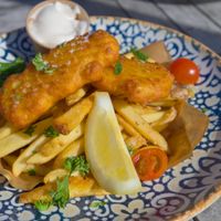 Vegan fish and chips at Bryggan in Kalmar
