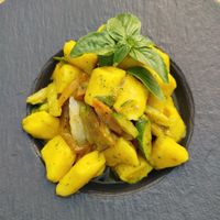 Gnocchi al zafferano con verdure dell'orto. at Agriturismo Ristorante Il Melograno di Banditella in Grosseto