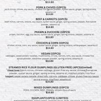 Two vegan dumpling options - the 10 pieces and the rice flour GF 4 pieces at Chubby Dumplings in Camden