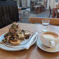 Mushrooms on sourdough at The Coterie in Korumburra