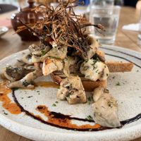 Mushrooms on sourdough   at The Coterie in Korumburra