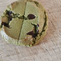 Matcha cookie at Lente - Vegan Patisserie in Gouda