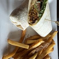 Spicy vegan sweet potato wrapp  at One North in Jackson