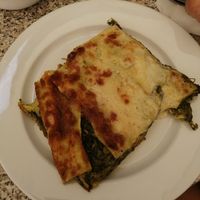 A big slice of lasagna at Lucky's Vege Bistro in Trebic