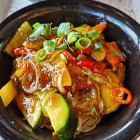 Wokgerecht met groenten at La Place in Lelystad