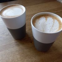Coffees with oat milk at The Pedlar on the Port in Dover