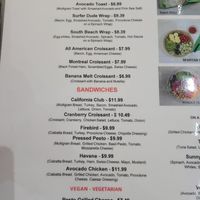 Food menu at The Fresh Squeeze in Dania Beach