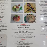 Food menu at The Fresh Squeeze in Dania Beach