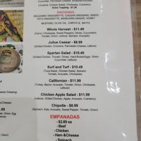 Food menu at The Fresh Squeeze in Dania Beach