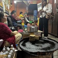 Bara on the hot plate   at Indrachowk Bara Pasal in Kathmandu