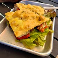 Eggplant sandwich at Milk & Honey in Northeast Harbor