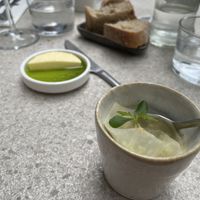 Celeriac amuse & bread, butter and herb oil  at BIKKE in Maastricht