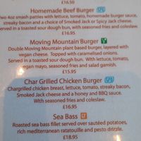 Relevant part of page 2 of the menu at The Reef in Sandown