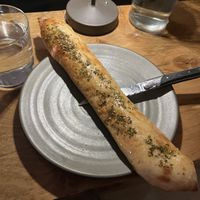 Some delicious bread to eat the rest of the hummus with  at SHŌSH in New York City