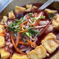 Rice noodle soup with veggie brothh  at Bödhi in Leipzig
