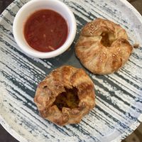 Pumpkin Samsas  at Chinor Terrace Mangal in Bukhara