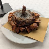 Carciofo alla giudia at Osteria Pelliccione in Genzano Di Roma
