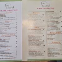 Menu at Just Falafel Vegan Cafe in Houston