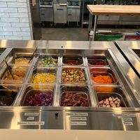 More of the obviously fresh and cleanly displayed foods used. at Just Falafel Vegan Cafe in Houston