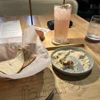 Paloma and Pita w/ Hummuss  at Just Falafel Vegan Cafe in Houston