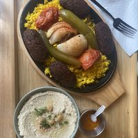 Falafel plate  at Just Falafel Vegan Cafe in Houston