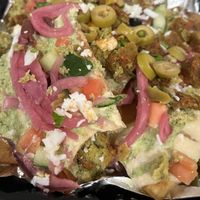Falafel Nachos  at Just Falafel Vegan Cafe in Houston