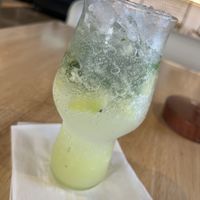 Mint Cucumber Spritz  at Just Falafel Vegan Cafe in Houston