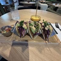 Gyros “Carnitas” Tacos  at Just Falafel Vegan Cafe in Houston