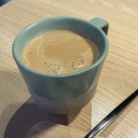 Api’s Chai Latte  at Just Falafel Vegan Cafe in Houston