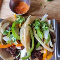 I had already eaten the 1st taco. at Just Falafel Vegan Cafe in Houston