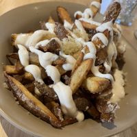 Truffle Fries  at Just Falafel Vegan Cafe in Houston