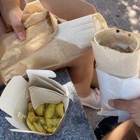 Supervegane and falafel piadine + potato wedges  at Natural Food in Lugano