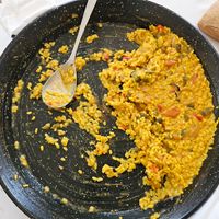 Arroz meloso con verduras at Cam de Ribera in San Esteban