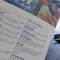 The full side of the menu is vegan #Veganuary at Blue Sushi Sake Grill in Franklin