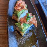 Crunchy rice cakes #Veganuary at Blue Sushi Sake Grill in Franklin