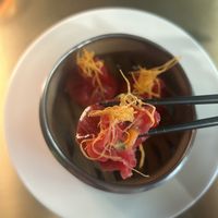 Vegan beetroot dumplings   at Komo Fusionable Taste in Como