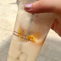 Sweet Fruit Chai with soy milk at Coffee Casa - El Born in Barcelona