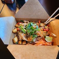 vegan drunken noods with tofu at Asian Station in Luray